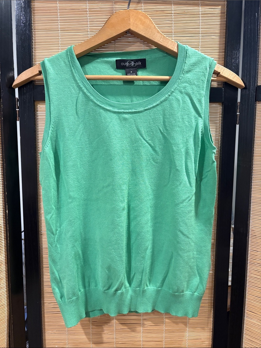 august silk Mint Green Sleeveless Knit Tank